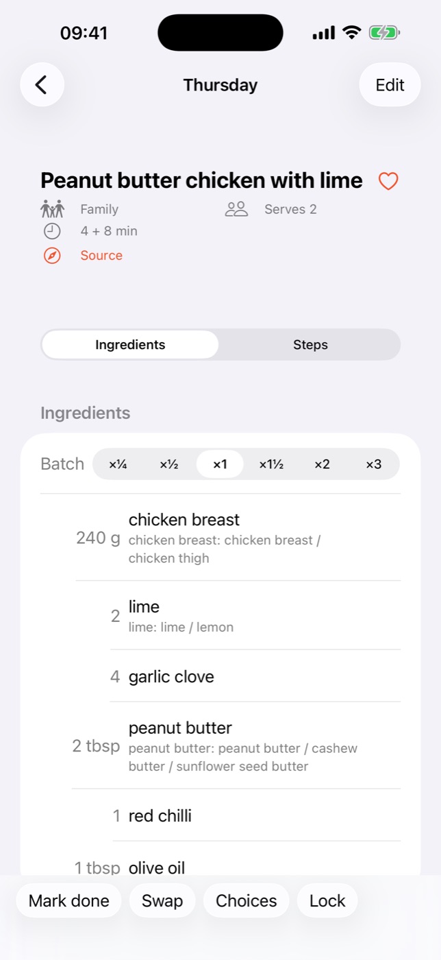 Every meal shows why it was chosen and what goes in it.